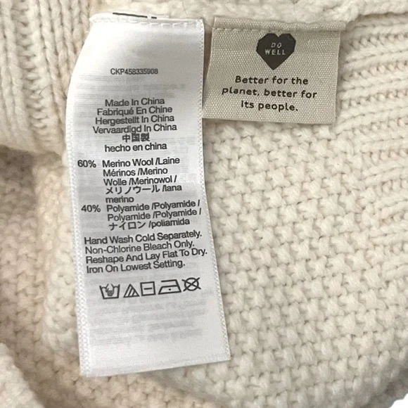 Madewell Hollydene Ruffle Shoulder Merino Wool Pullover Sweater in Antique Cream - Picture 9 of 15